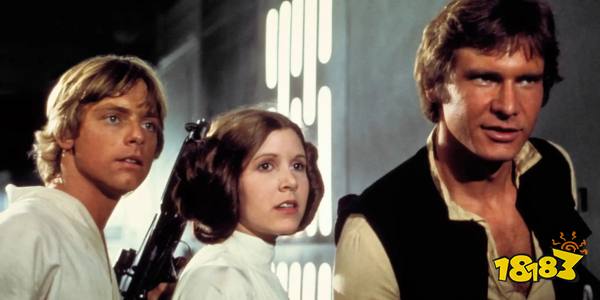 Luke Skywalker, Princess Leia, and Han Solo in Star Wars