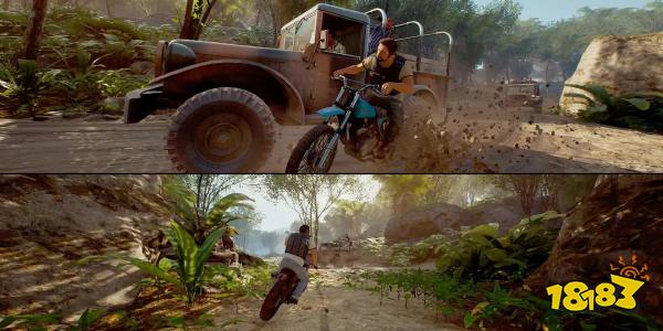 Vincent and Leo on motorcycles in A Way Out