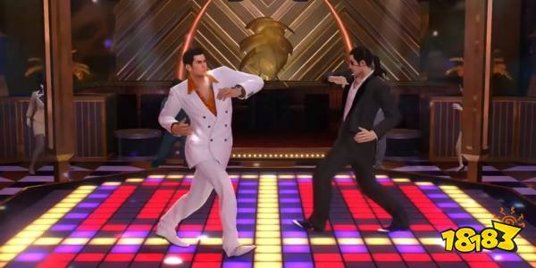 Kiryu and Majima in the dance minigame in Yakuza 0