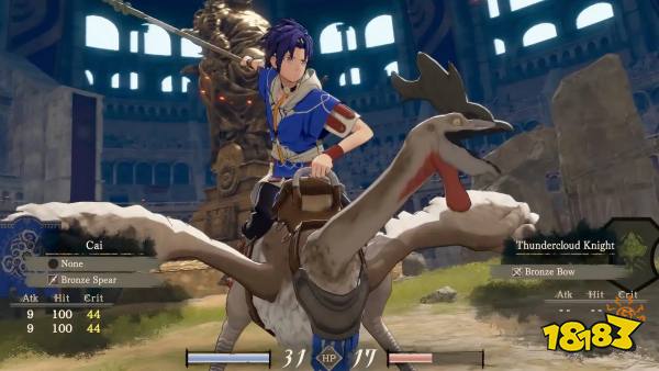 Fighting a battle as Cai in Fire Emblem Fortune
