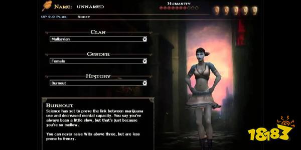 Vampire the Masquerade Bloodlines - Bloodlines character choice screen Malkavian female