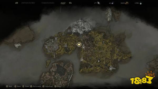 A map showing the entrance to the building with the Forgotten Crossbow in Mortal Shell 2.