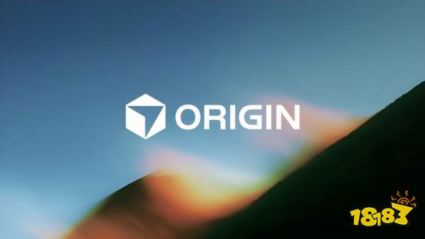 The image displays the Origin logo against a blurred background with gradient colors.
