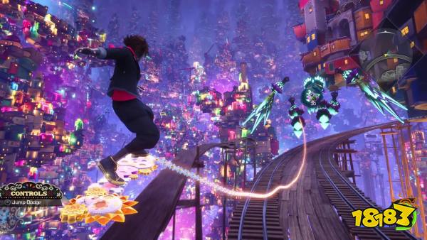 Kingdom Hearts 4 Coco Trailer screenshot Sora skating with keyblade
