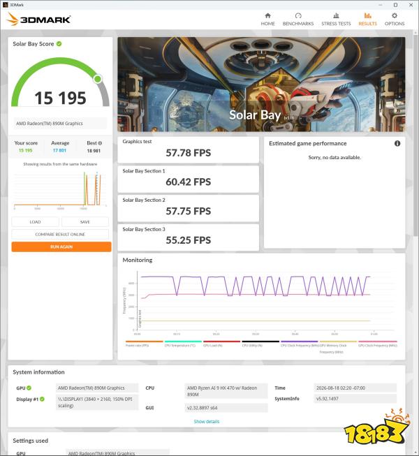 A 3DMark benchmark result for