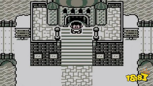 The player character standing in front of a dungeon in The Frog For Whom The Bells Toll.