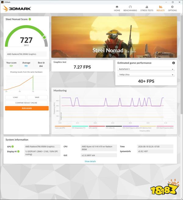 A 3DMark screen shows a