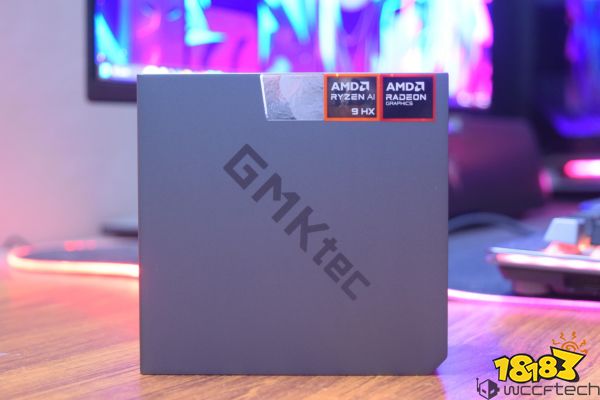 A GMKtec device box displays logos for