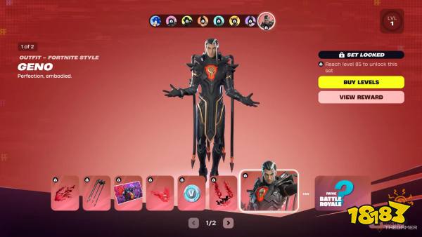 Geno battle pass rewards page 1 in Fortnite Chapter 7 Season 4.