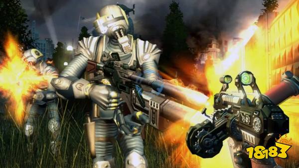 Shooting enemies in TimeShift (2007)