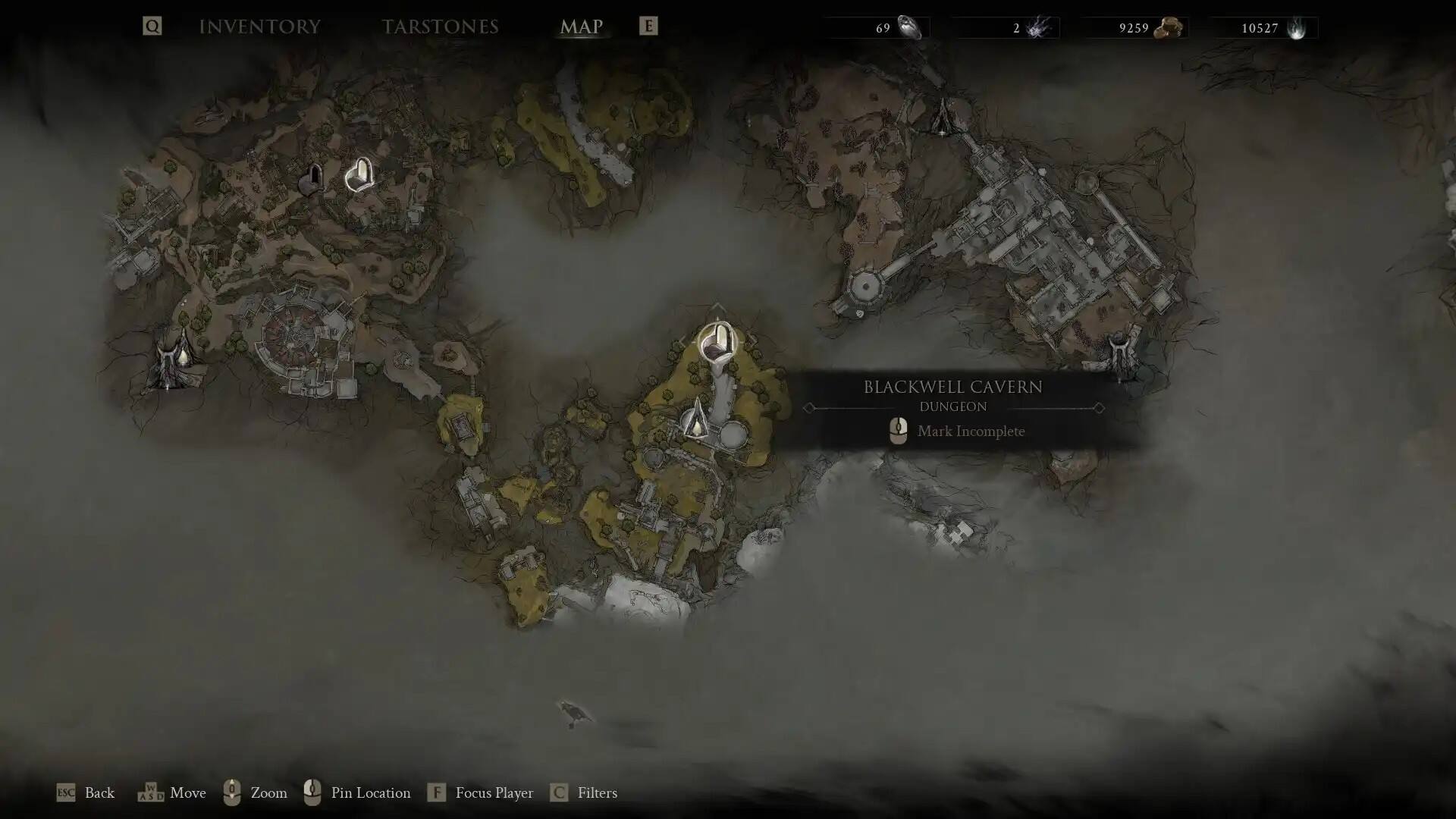 MS2 Blackwell Cavern map location