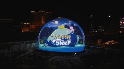《宝可梦Sleep》巨型精灵球点亮拉斯维加斯Sphere,超梦活动开启