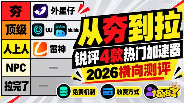 2026游戏加速器哪个好用？从夯到拉锐评4款热门加速器