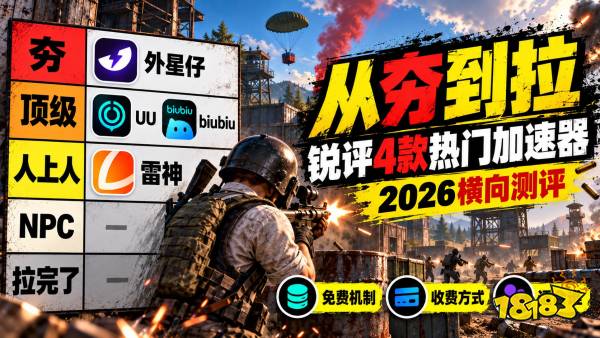 2026年PUBG加速器哪个好用？4款从夯到拉，附延迟与丢包对比