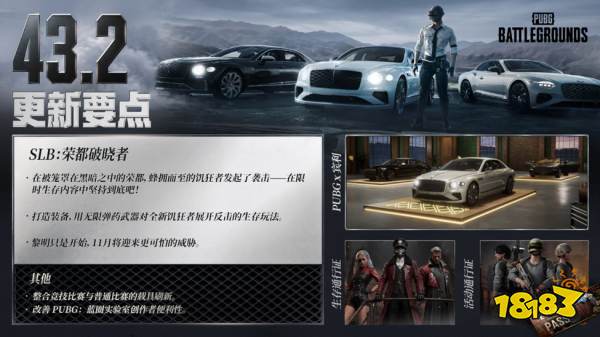 《PUBG》43.2版本更新，豪华汽车品牌“宾利”联动上线
