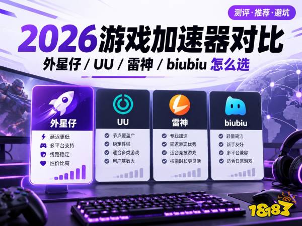 2026游戏加速器测评：外星仔、UU、雷神、biubiu怎么选？