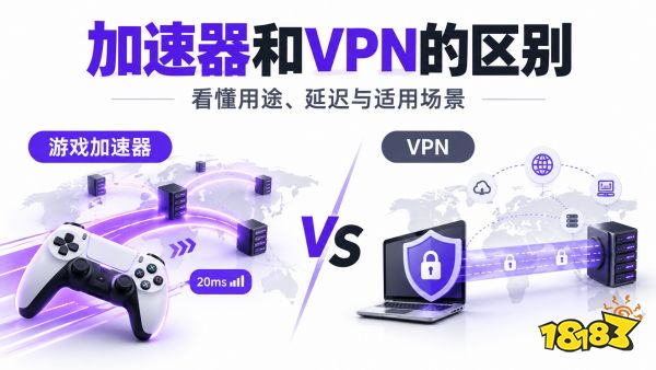 加速器和VPN的区别是什么？游戏加速器和VPN用途对比