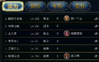 君王3排行榜系统玩法详细介绍