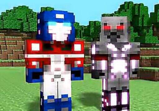 我的世界里的擎天柱和威震天搞笑视频