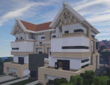 我的世界建筑展示：双拼现代别墅