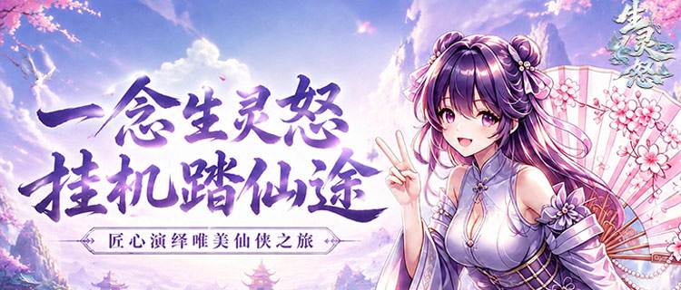 竖版水墨仙侠《生灵怒！离线挂机躺赢飞升，轻松修仙不肝氪！