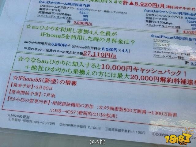 传苹果iPhone 5S 6月20发布 7月上市