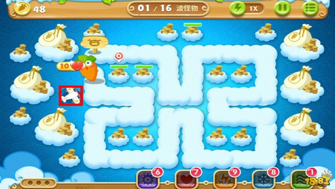 保卫萝卜2 51关攻略 保卫萝卜2天空51金萝卜攻略