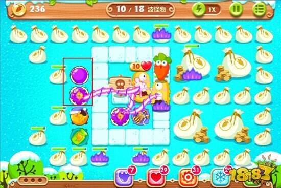 保卫萝卜2第92关金萝卜水晶攻略