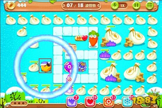 保卫萝卜2第92关金萝卜水晶攻略