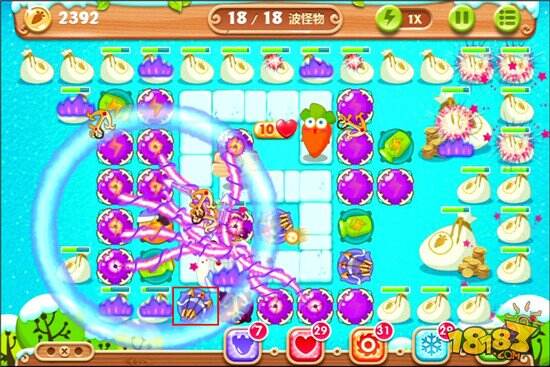 保卫萝卜2第92关金萝卜水晶攻略