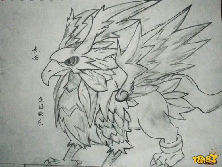玩家手绘全民精灵精灵素描图给十分