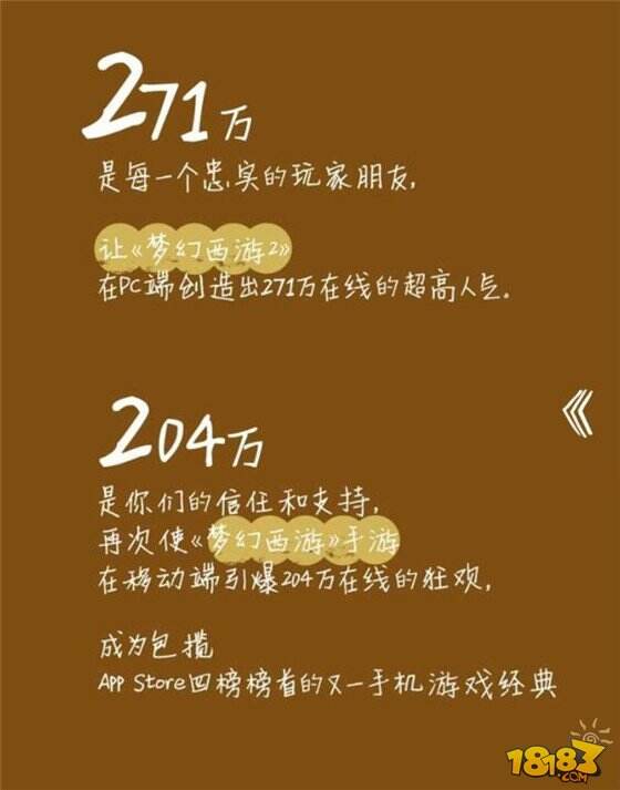 梦幻西游手游在线突破204万