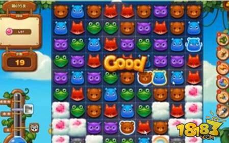 开心消消乐695关挖宝石三星通关图文攻略