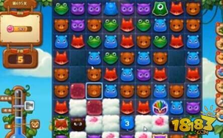 开心消消乐695关挖宝石三星通关图文攻略
