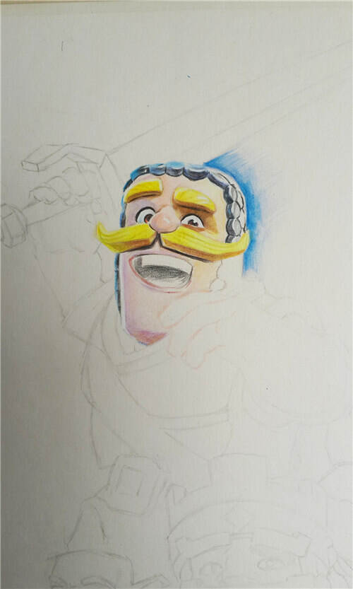 大触玩家第一次画彩铅就献给了皇室战争