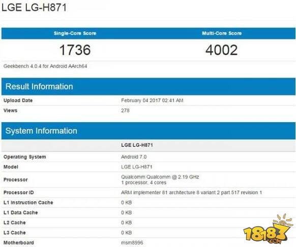 LG G6现身跑分平台 居然用骁龙820