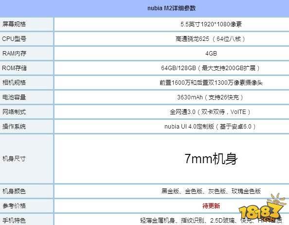努比亚M2配置怎么样  努比亚nubiaM2参数配置详解