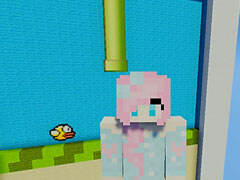 小橙子在我的世界玩像素鸟 得分不要太高