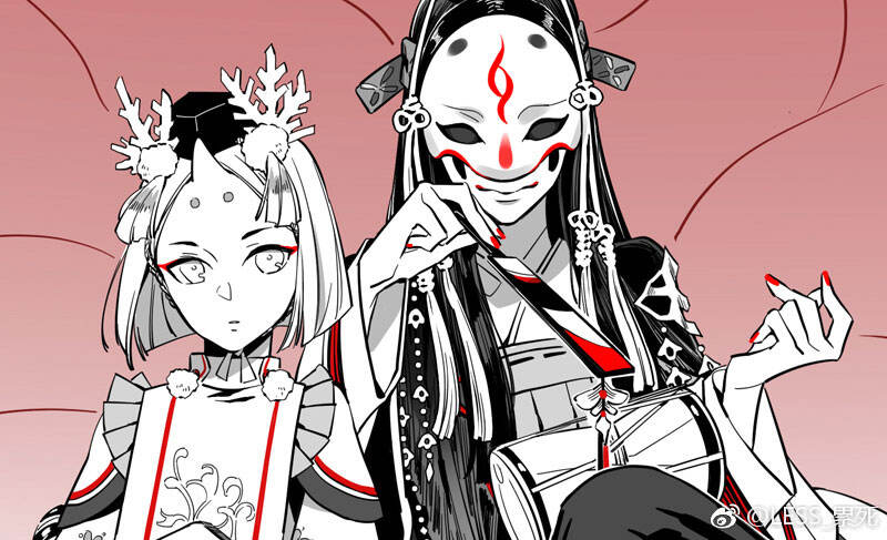 雪童子和玉藻前同人画涂鸦祈愿雪雪玉玉