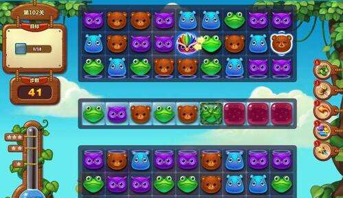 开心消消乐第102关三星攻略 消除18个冰块