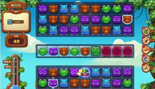 开心消消乐第102关三星攻略 消除18个冰块