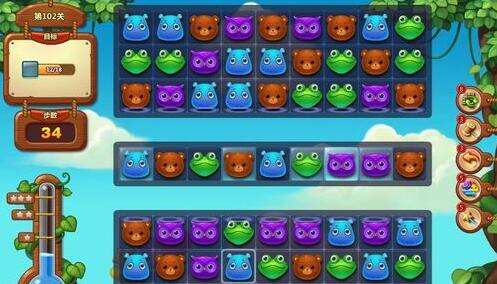 开心消消乐第102关三星攻略 消除18个冰块