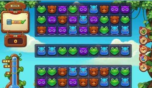 开心消消乐第102关三星攻略 消除18个冰块