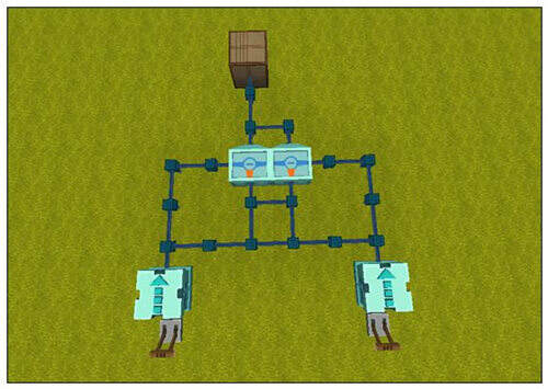 迷你世界算法器双控开关教程