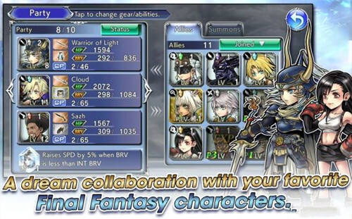 最终幻想纷争国际版上线 与历代FF角色一同冒险