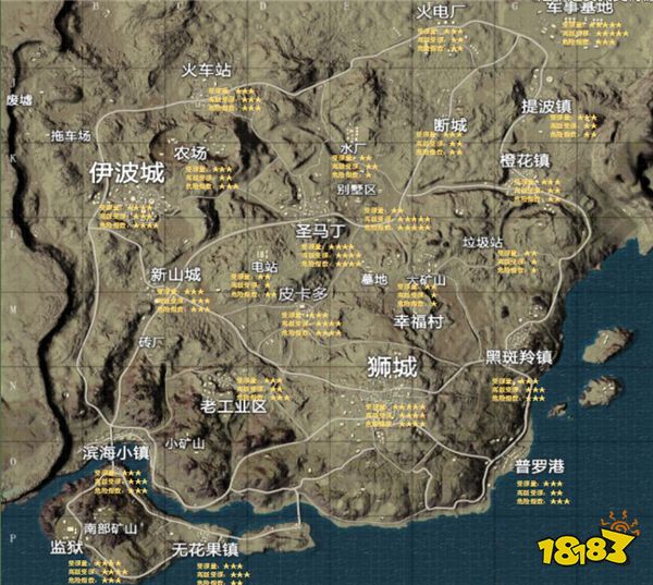 和平精英沙漠地图攻略 地图资源分布解析