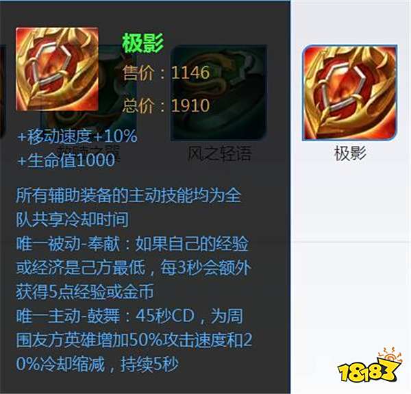 官方发布辅助装备购买率和胜率 劣势买这个最好