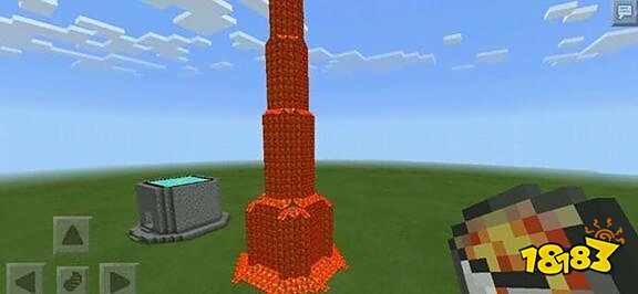 我的世界手游水和岩浆的妙用 用来建造高塔