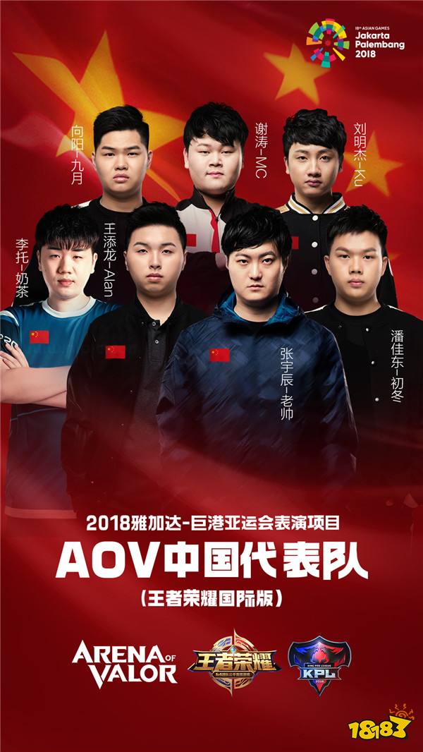 2018雅加达亚运会王者荣耀中国代表队名单公布
