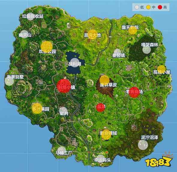 堡垒之夜手游地图资源最新分布一览